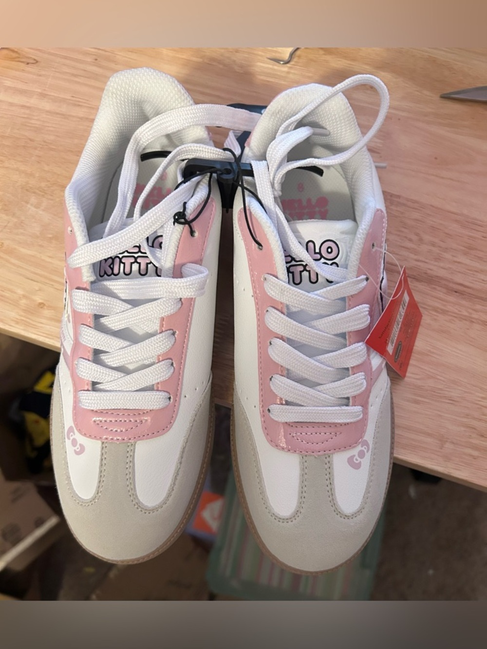 Hello Kitty White Pink & Tan Casual Sneakers - Picture 6 of 6